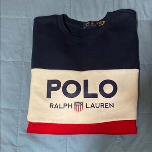 Ralph Lauren Navy, Cream, and Red Crewneck Sweater